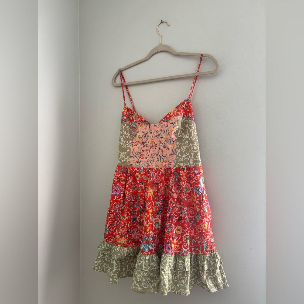 Anthropology Colorful Floral Patchwork Dress